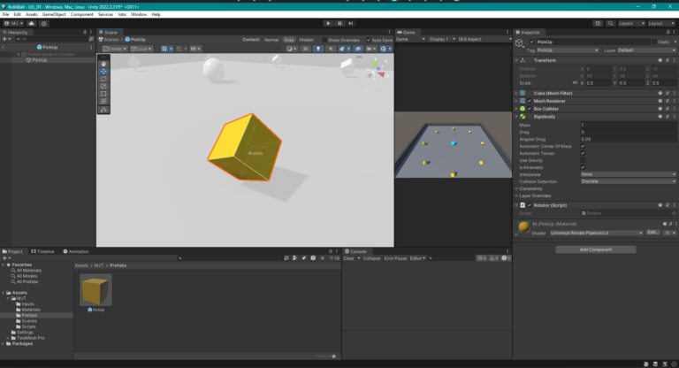 training-unity-rollaball